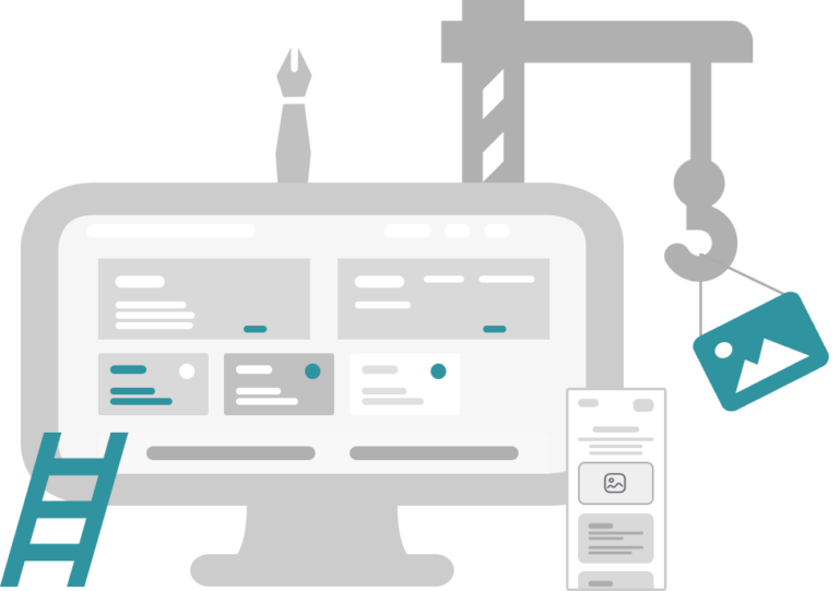 Infografía de mantenimiento WordPress simulando las herramientas web